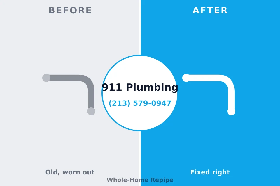 Before and after: plumbing company Long Beach, NY